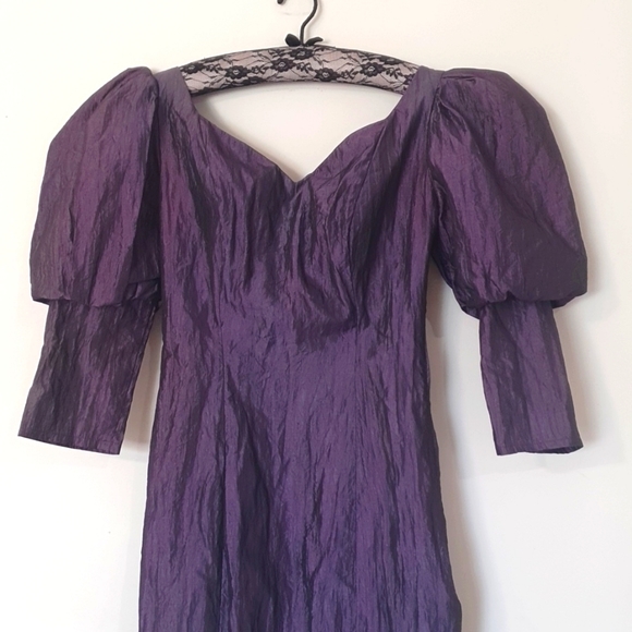 Vintage 80s 90s Shute Boss Size 8 Purple Formal Dress - Picture 2 of 9